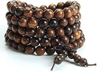 Epoch World 108 Prayer Beads Bracelet 8mm Natural Wood Tibetan Buddhist Buddha Mala Meditation bead bracelet/Necklace for Men Women in gift box
