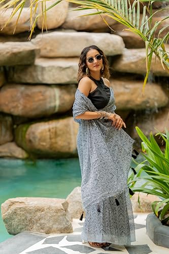 Image of MIRCHI FASHION Saree for Woman Chiffon Shibori Printed | Lightweight Regular Use and Professional Office Sari with Blouse Piece
