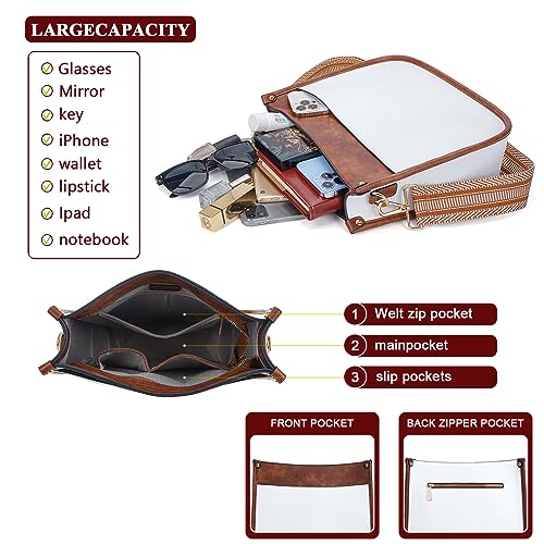 Image of HKCLUF Crossbody Bag Purse for Women 2PCS /Set Leather Hobo Handbag Wallet Set With 2Adjustable Guitar Strap Shoulder Bag | Purse