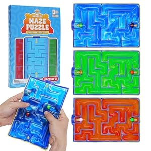 IPIDIPI TOYS Gel-Filled Maze Puzzle – Quiet Sensory Squishy Fidget Toy for All Ages, Tactile Gel Pads, Stocking Stuffers, Party Favors, and Gifts – Pack of 3