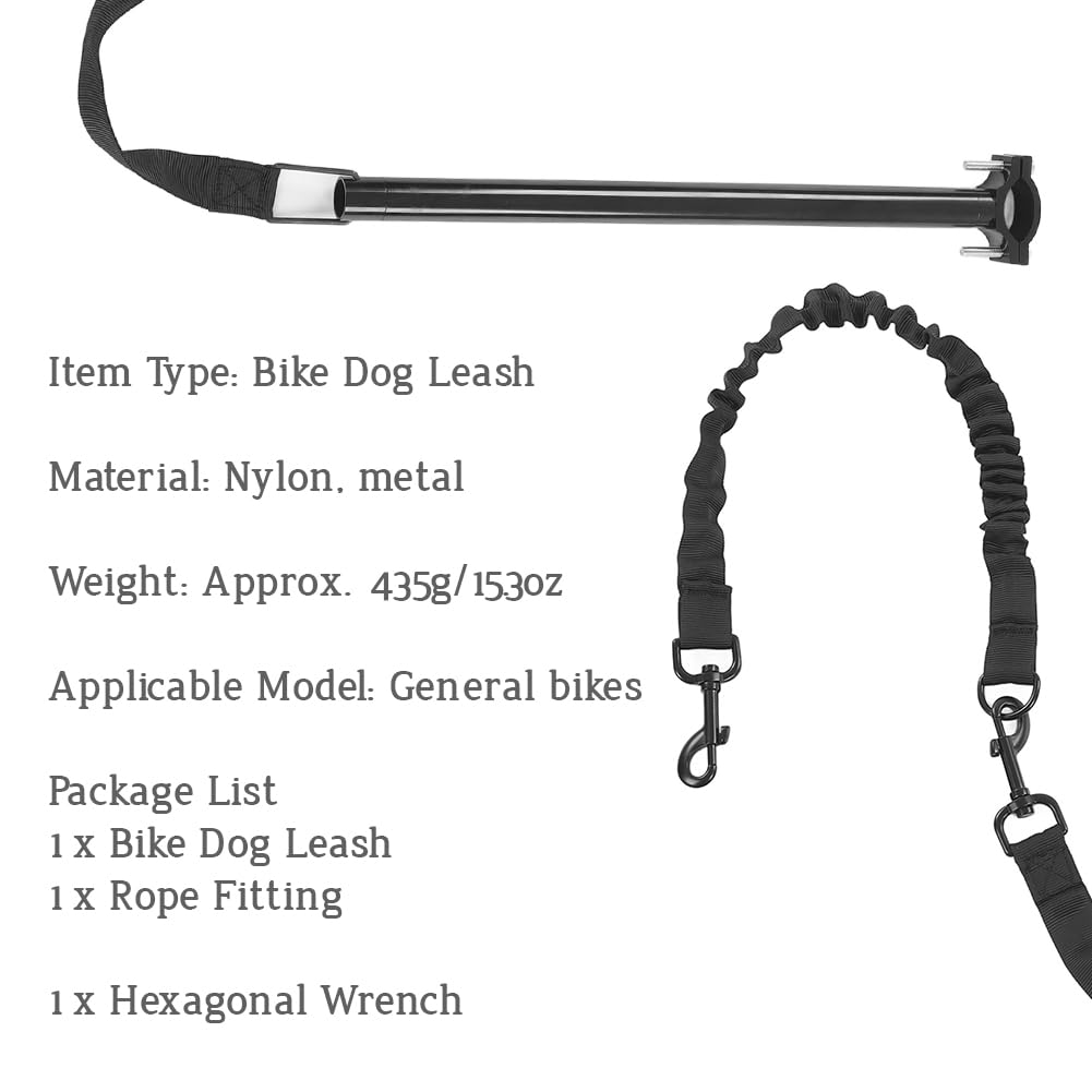 Laisse rétractable pour chien, laisse de vélo pour chien, convient pour le cyclisme en plein air, l'exercice, l'entraînement, le jogging