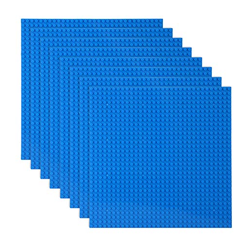 LVHERO Juego de 8 placas de construcción compatibles con la mayoría de marcas, 25 x 25 cm, juego creativo, juguete educativo (azul) Cover