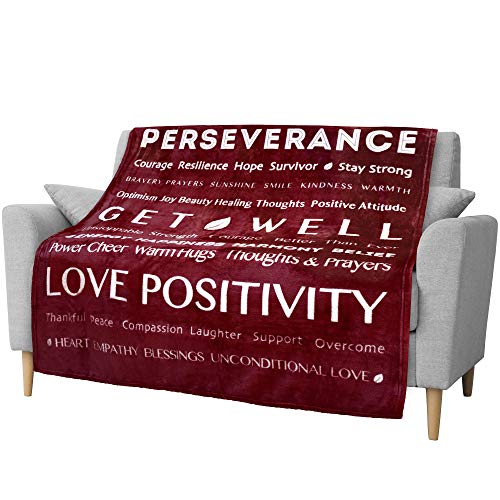 PAVILIA Healing Fleece Blanket 50x60 Red Get Well Gift
