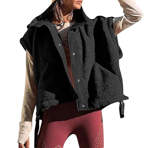 Gilet polaire femme sans manches contre le froid avec doublure sherpa