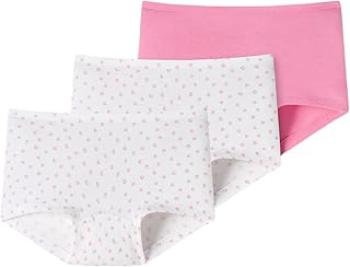 Schiesser Mädchen 3 Pack Unterwäsche Shorts Hohe Passform - 95/5 Organic Bio Baumwolle - Größe 92 Bis 140 Unterwäsche