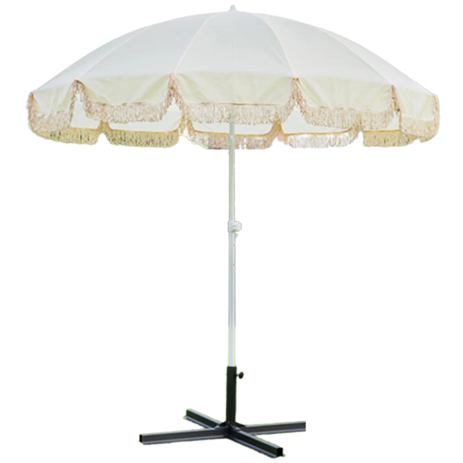 QYYZTQY Parasol ogrodowy Parasol ogrodowy z frędzlami Parasol ogrodowy z żelaznym słupkiem Parasol ogrodowy na zewnątrz Wycieczka do obozu Parasol Parasol z tkaniny poliestrowej 8 óp 12 żeber
