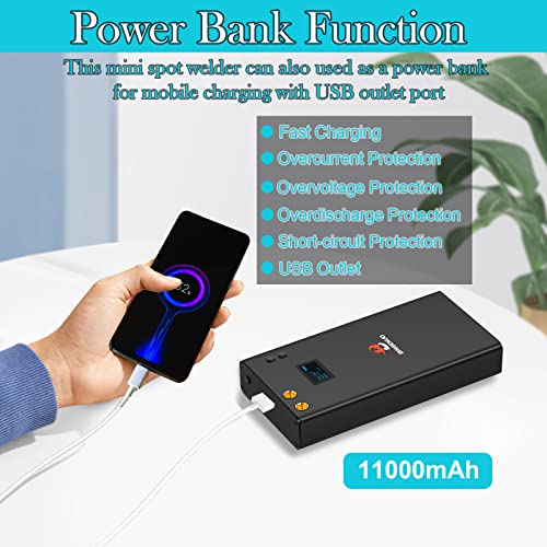Bingenuo 11000Mah Mini Battery Spot Welder For 18650 With Lcd Screen - 80 Gears Portable Handheld Diy Spot Welding Machine With Type C Charging, Power Bank Function, Nickel Sheet #TOP4