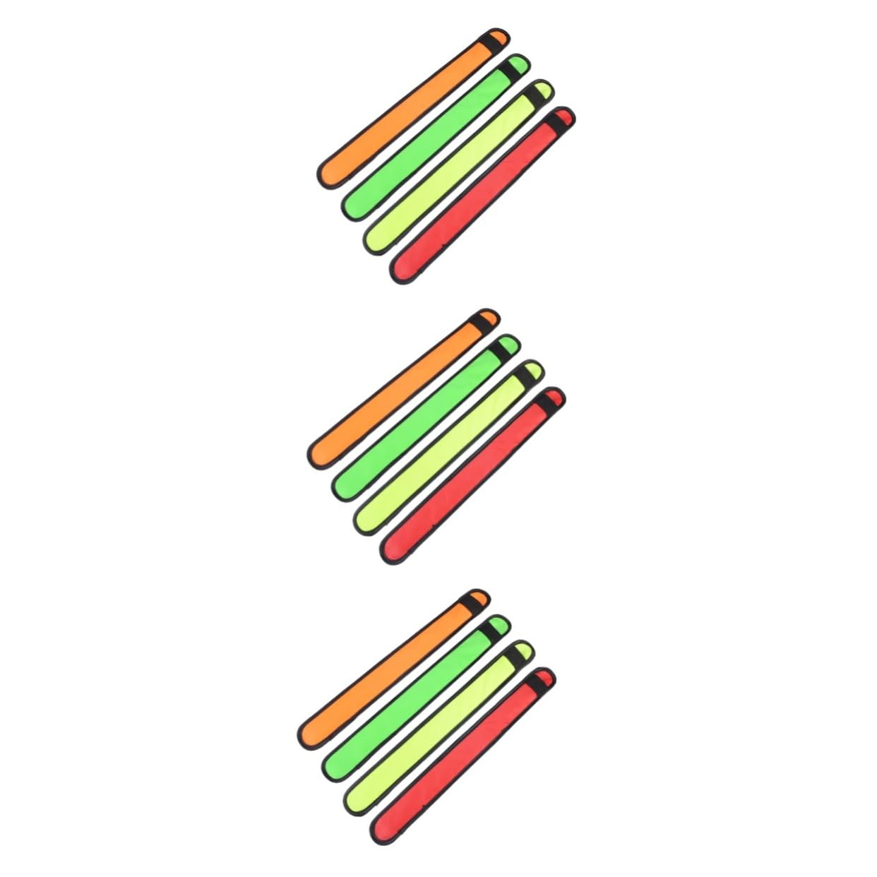 BESPORTBLE 12pièces Bracelet LED Luminous pour Course Rouge Vert Orange Jaune Accessoire De Sécurité Réfléchissant pour Jogging Et Randonnée
