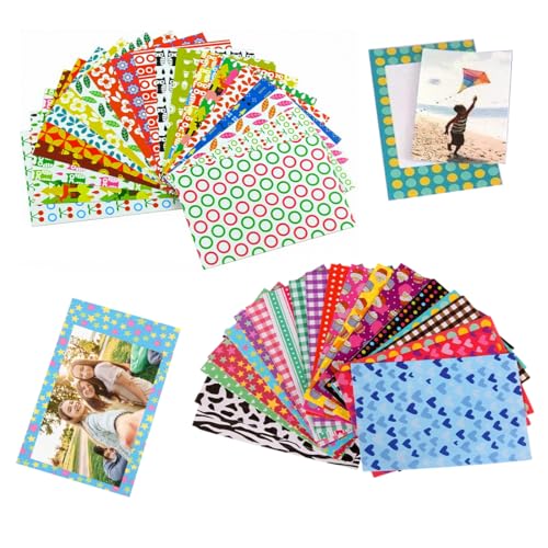 ZORVYN 40 unidades de marcos autoadhesivos, accesorios para fotos instantáneas, pegatinas coloridas para fotos (Instax Mini 7/7s/8/9/10/12/25i/30i) (Multicolor)