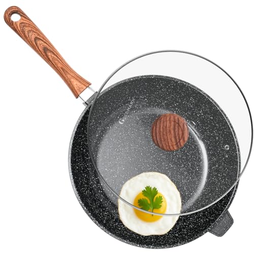 Goldmann Tiefe Bratpfanne mit Glasdeckel, Aluminiumguss, 28 cm, Antihaftbeschichtung,...