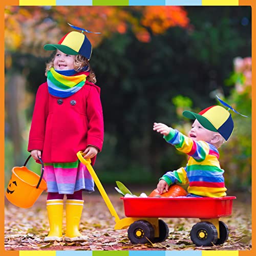 Jeyiour 3 Pcs Child Propeller Hat Helicopter Top Hat Rainbow Striped Socks Adjustable Rainbow Bow Tie Rainbow Costume Set For Toddler Kids Little Boys Girls Baby Costumes thumb #5