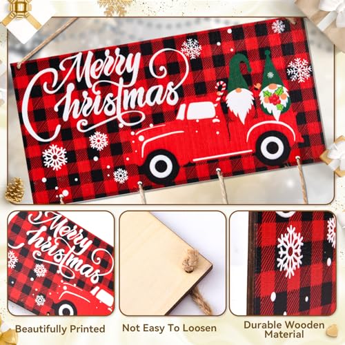 Christmas Card Holder Wooden Merry Christmas Wall Hanging Picture Holders with 30 Snowflake Wooden Photo Clips Picture Holder for Wall Xmas Greeting Card Display for Christmas Home Party Wall Decor - Image 4