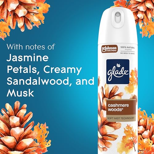 Glade Air Freshener Room Spray, Cashmere Woods Scent, Odor Fighting to Deliver Long Lasting Freshness, 7.3 Oz, 6 Count - image 4