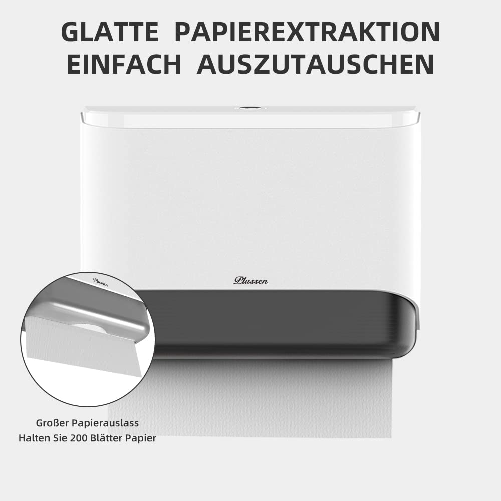 dispenser asciugamani carta,porta salviette bagno,dispenser carta asciugamani Installazione Senza Fori resistente alloggiamento in ABS (6012-bianco)