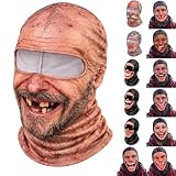 Lustige Sturmhaube Motorrad Damen Herren, 3D Druck Old Man Skimaske, Atmungsaktive Funny Balaclava Unisex, Winddichte Gesichtsmaske Ski Maske für Sport, Karneval, Fasching, Halloween, Schwarz