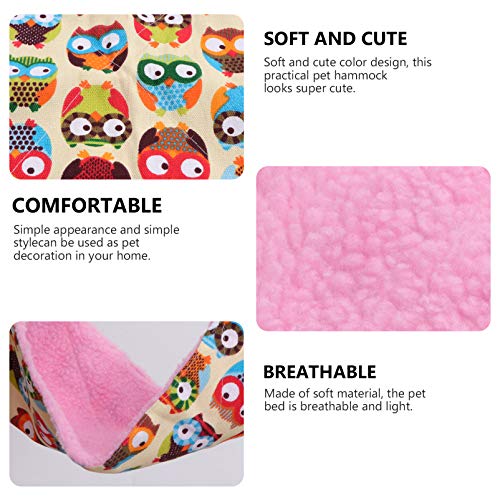 POPETPOP Quente Hamster Hammock Reversível de Pelúcia de Inverno Guiné Cama Suspensa Cama de Gato Co