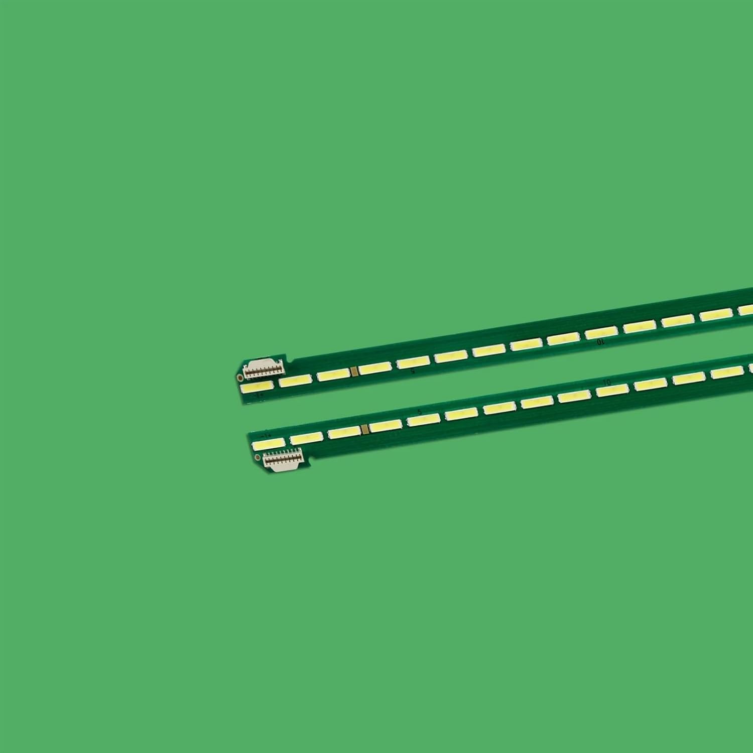 Close-up of the connector end of an LED backlight strip, showing the electrical contacts.
