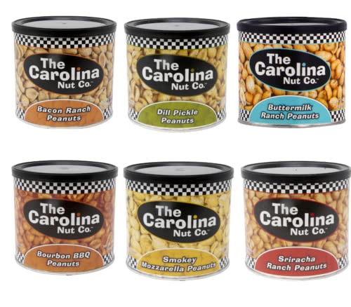 The Carolina Nut Company 12 Oz Flavored Gourmet Peanuts - Variety 6 Pack Bundle By Louisiana Pantry - Bacon Ranch, Dill Pickle, Buttermilk Ranch, Bourbon Bbq, Smokey Mozzarella, And Sriracha Ranch #TOP14