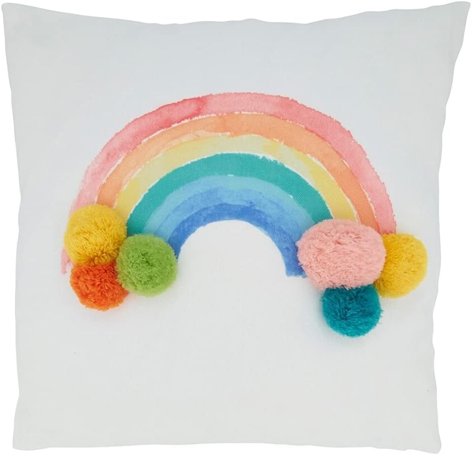 Fennco Styles Jungle Animals Print Decorative Filled Throw Pillow 16" W x 16" L - Multicolored Cushion for Kids Room, Playroom, Bedroom, Living Room, Nursery, Office Décor