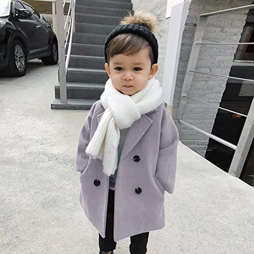 Qfajcp Casaco de lã para bebês meninas meninos xadrez elegante gola entalhada jaqueta trespassado ca