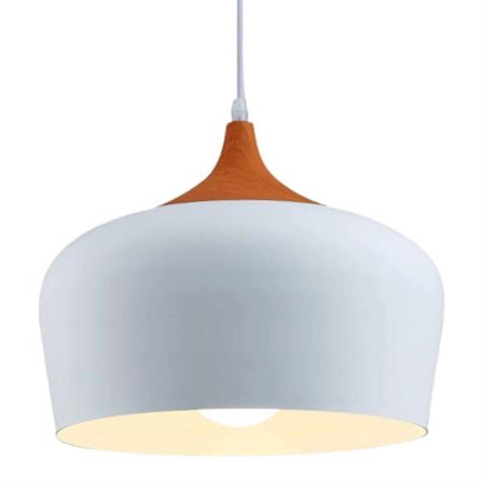 HXYSXHJUO Nordic Bowl-Shaped Iron Chandelier - E27 Single-Head Ceiling Pendant Light for Porch and Corridor(White)