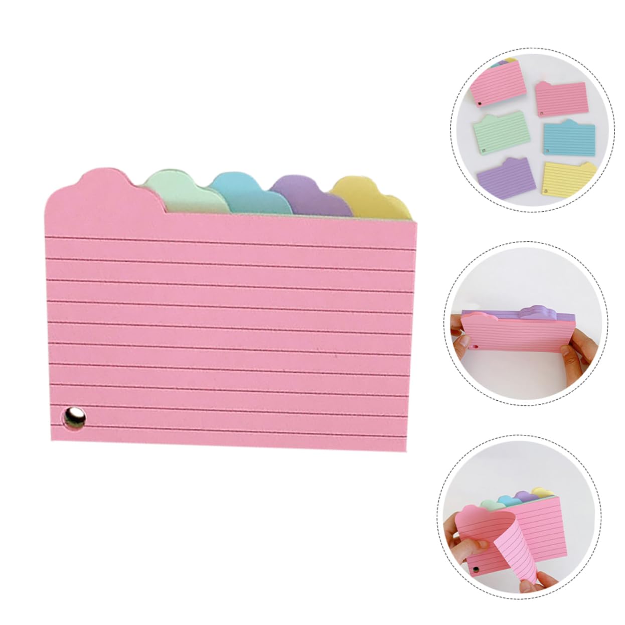 HOMSFOU 5 Sätze Vokabelheft Aus Notizpapier Klebrig Lehrreich Mehrfarbig Flashcard Leere Karten Student Wortkarten Grundlagen Des Studiums Registerkarten Für Karteikarten 125 Blätter * 5