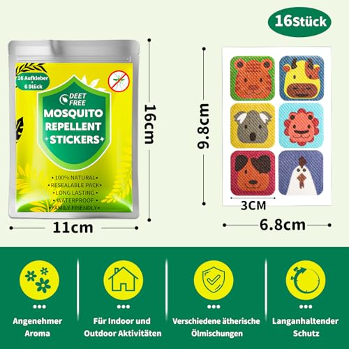 Mückenschutz Anti Mücken Mückenpflaster Kinder - 96 Stück Moskitoschutz Anti Mückenstich Pflaster für Camping Zubehör Reise Gadgets Urlaub Must Haves Summer Outdoor Camping Wandern Sport