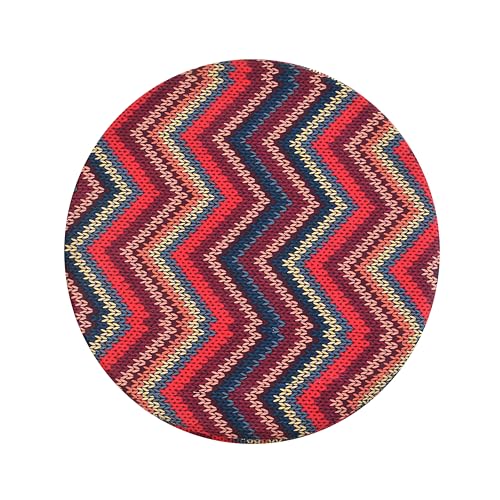 Image of NACIA Printed Ottoman Stool Set of 2 | Soft Cushioned Velvet Pouf Footrest with Wooden Legs | Decorative Seating Stool for Bedroom Living Room Home & Office (16x16x17 Inch, Zik Zak)