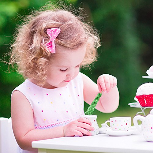 Extra Large Rock Candy Sticks: 48 Green Apple Lollipops - Green Rock Candy Sticks - Individually Wrapped - Espeez Rock Candy Sticks for Candy Buffet, Birthdays, Weddings, Receptions and Baby Shower