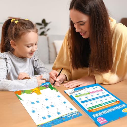 Image of Addition and Subtraction Practice Worksheets Single Digit Math Problem Workbook for Pre-Kindergarten, Kindergarten, and 1st Grade Students for Ages 3-7, 56 Pages Front and Back, 5 Question Types