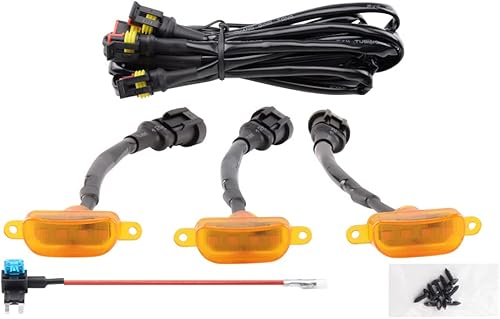 Miniatura 7 de MEALAM Luces LED blancas 3 piezas de rejillas delanteras Raptor accesorios de coche con arnés y fusible compatible con rejilla de posventa estilo