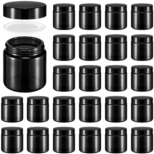 Image of Norme 24 Pcs 4 oz Glass Jars with Lids Cosmetic Jars, Black