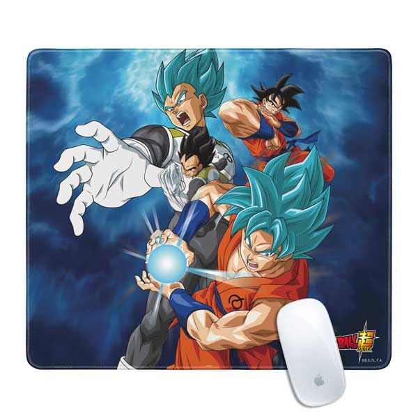 Skinit Medium Gaming Mouse Pad - Officially Licensed Goku Vegeta Super Ball Design with Stitched Edges, Waterproof, Non-Slip Rubber Base, Desk Mat for