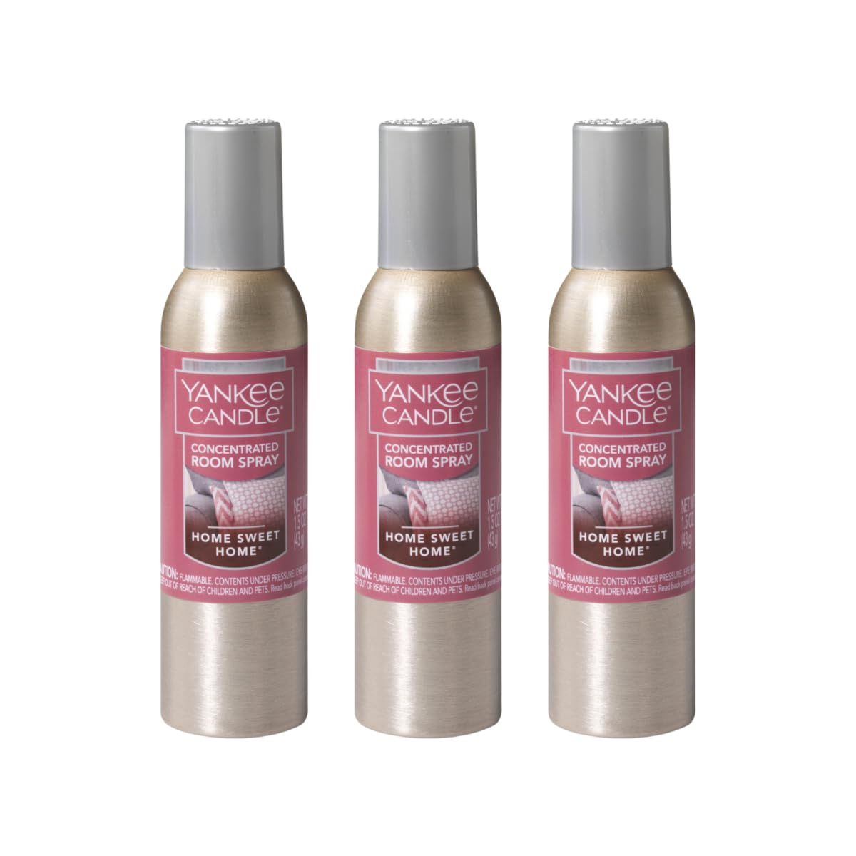 YANKEE CANDLEConcentrated Air Freshener Room Spray, Odor Eliminator for Home, Bathroom, Home Sweet Home, 1.5 Oz (Pack of 3)