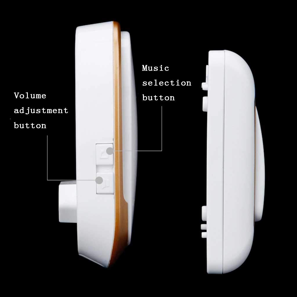 Kit Campanello Wireless Impermeabile 36 Melodie Portata 300M 1 Trasmettitore 5 Ricevitori LED Multicolor(Gold)