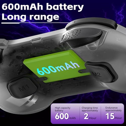 Joso Phone Controller for Steam Switch/PS/PC/Android/iOS, with Hall linear trgger, Hall left & right rocker, Pocket Size, RGB Light/Turbo, Bluetooth Wireless Controller Gamepad Grey - Image 4