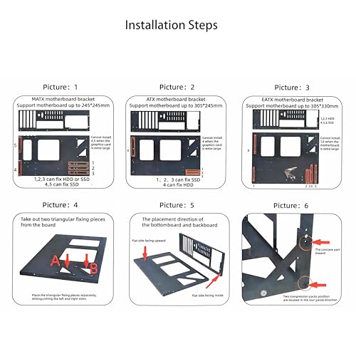 Open Chassis Rack, Gabinete PC de Marco Abierto para EATX ATX MATX ITX, Banco de Pruebas para Computadora Gaming (EATX) miniatura 4