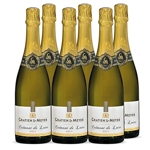 Gratien & Meyer Crémant de Loire A.O.C Brut (6x0,75l) Edler französischer Schaumwein - Cremant auf Champagner Niveau - Frisch fruchtig, Traditionelle Flaschengärung