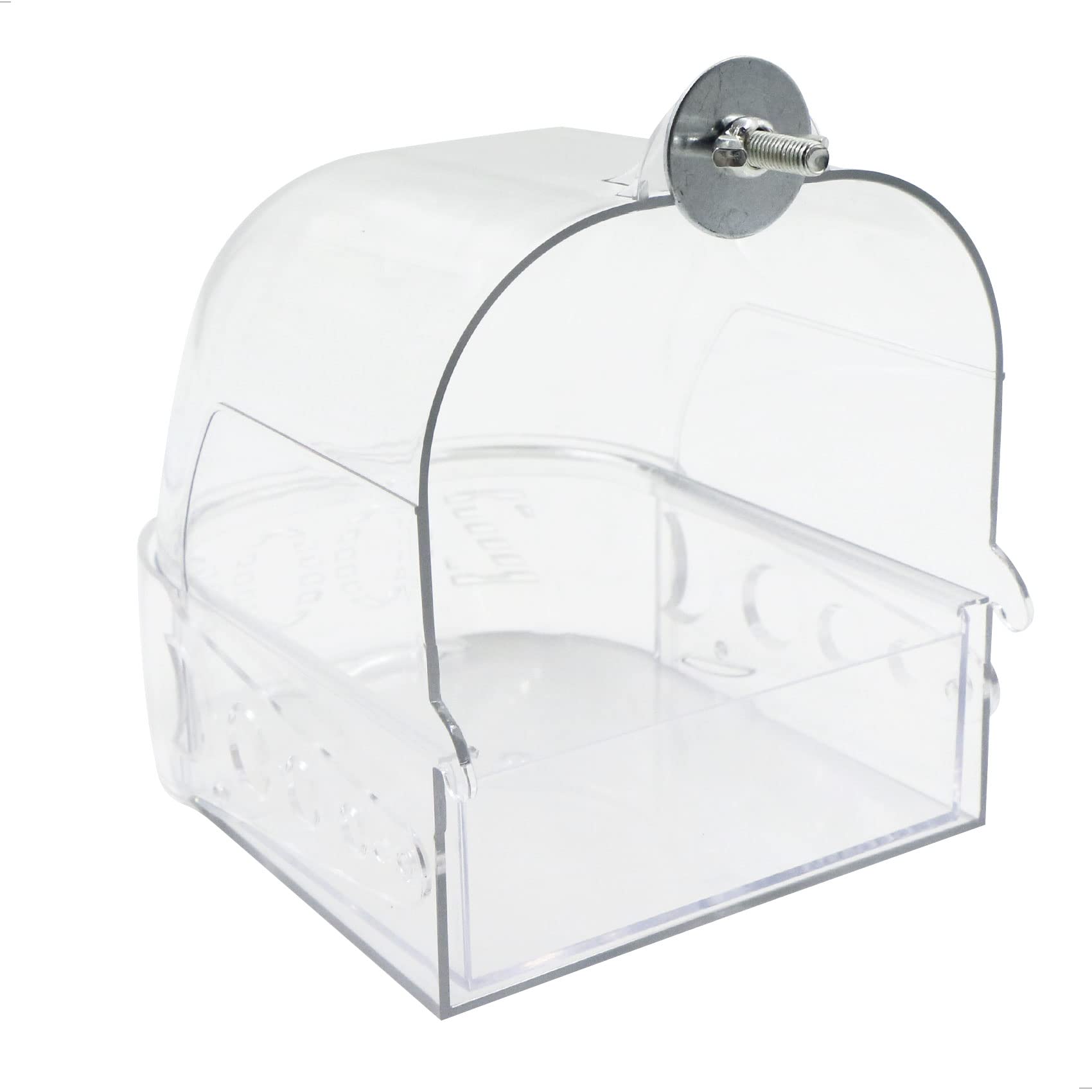 mongtsamz N-D Bañera para pájaros, Loros, bañera, comedero Colgante, Jaula para pájaros, Accesorio para, para pequeños pájaros, pinzones, periquitos, Canarios, Loro, Transparente, 15,5 x 13 x 15,3 cm