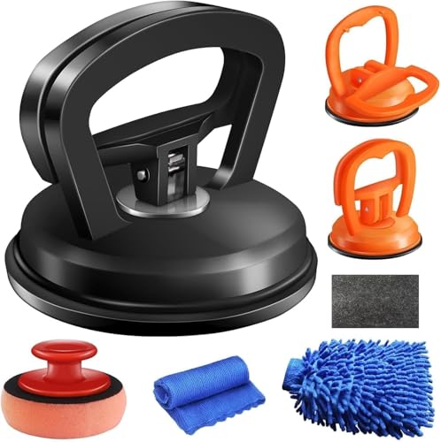 Image of Tiantanghu Dent Puller,3 Pack Car Dent Puller Car Dent Removal Kit Suction Cup Dent Puller Dent Remover Tool and Dent Repair Kit Handle Lifter for Cars Body,Glass,Screen,Objects Moving (Black+Orange)