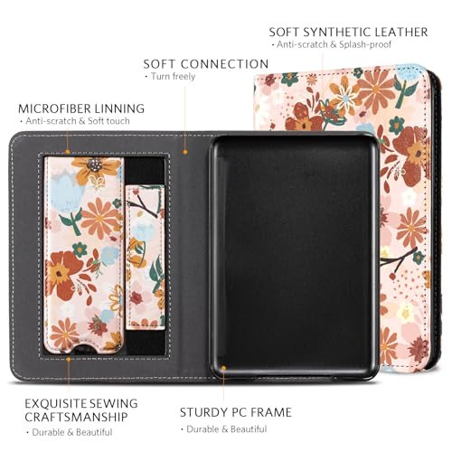 Image of CoBak Case for 6 inch E-Reader - PU Leather Smart Cover with Auto Sleep /Wake & Hand Strap, not Compatible with Kobo Clara,Jasmine