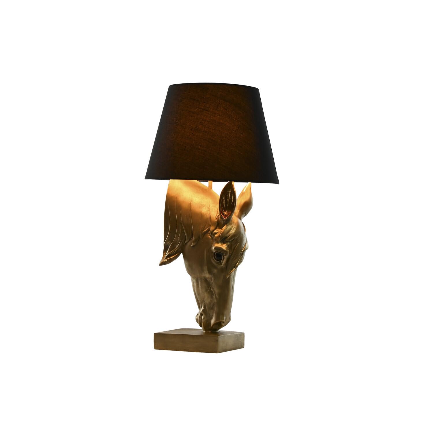 Lampe de chevet cheval doré en résine de 59 cm de hauteur