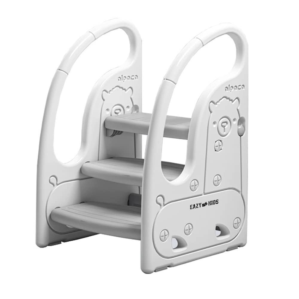 Eazy Kids 3 Step Stool Grey, EZ_3SST_GY