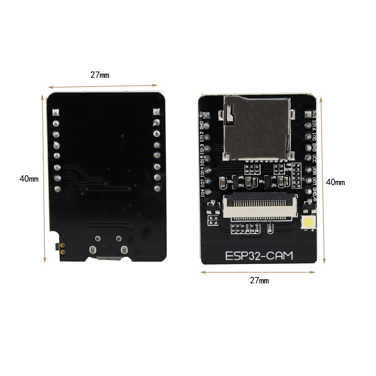 2PCS ESP32-CAM Consiglio di sviluppo Scheda di prova Wi-Fi + Modulo Bluetooth ESP32 Micro USB CC 5V Scheda di sviluppo dual core Porta seriale con fotocamera OV2640