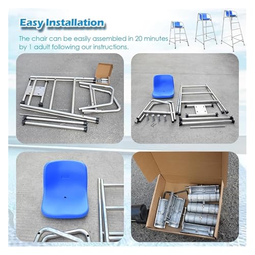 Silla alta de salvavidas para piscina de acero inoxidable miniatura 6