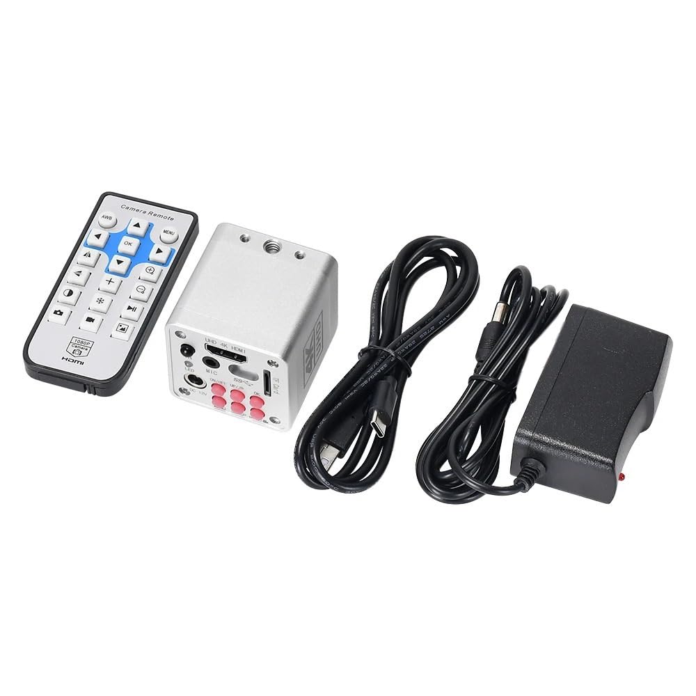 Microscope 4K Digital Microscope IMX334 Sensor HDMI USB Type-C 3.0 1080P 60FPS Industrial Electronic Camera for Phone Repair Soldering(Sliver)