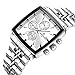 REWARD Quartz Mens Watch Classic Big Square Face Chronograph Waterproof Luminous Business Wrist Watch Man Silver-Tone