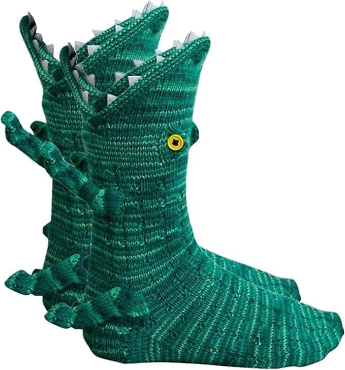 Image of LOLAT Novelty Animal Socks Knit Shark T-Rex Dinosaur Alligator Croc Sock for Christmas Gifts Creative Home Warm
