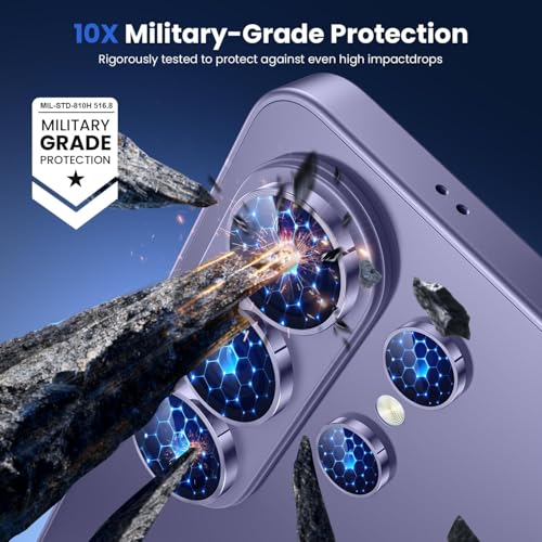 Image of ZARALA Camera Lens Frame Glass Compatible with Samsung Galaxy S26 Ultra Camera Lens Protector - [Keep Original Shooting] Shatterproof 9H Tempered Glass Screen Metal Ring Cover,Anti-Fingerprint,Anti-Scratch,Case Friendly,Titanium purple