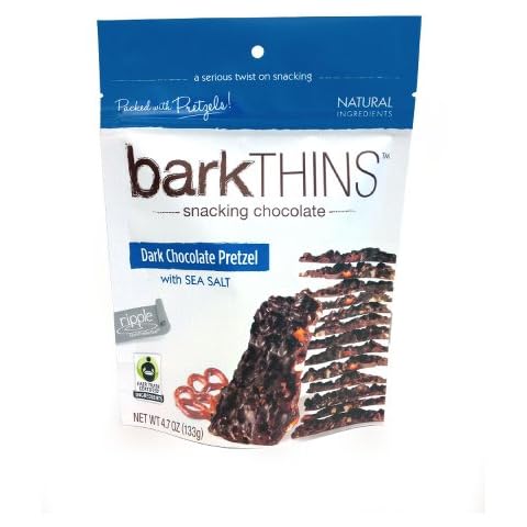 barkTHINS Snacking Dark Chocolate, Pretzel with Sea Salt, 4.7 Ounce (Pack of 12) Cover